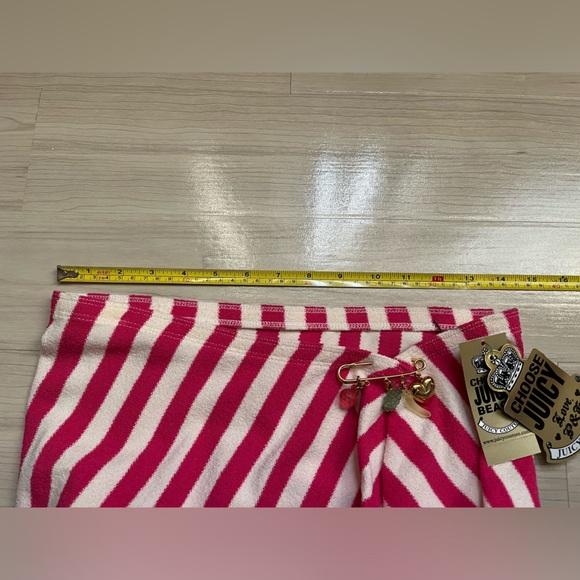 Juicy Couture RARE NWT Vintage Fuchsia Pink & White Terry Cloth Skirt Skirt💕 - Picture 8 of 10
